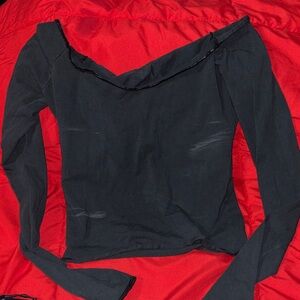 Chic Black Long Sleeve Women's Top